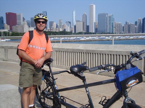 Ron cycling in Chicago